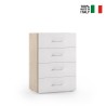 Commode chambre ou bureau 4 tiroirs design bois blanc Vente