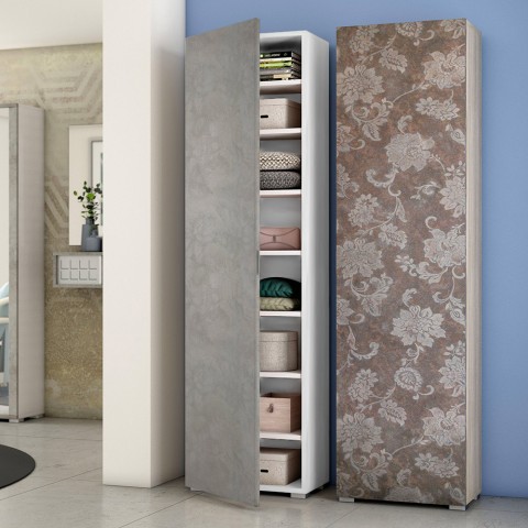 Armoire à chaussures multi-usage pour 16 paires, 7 étagères avec porte Promotion