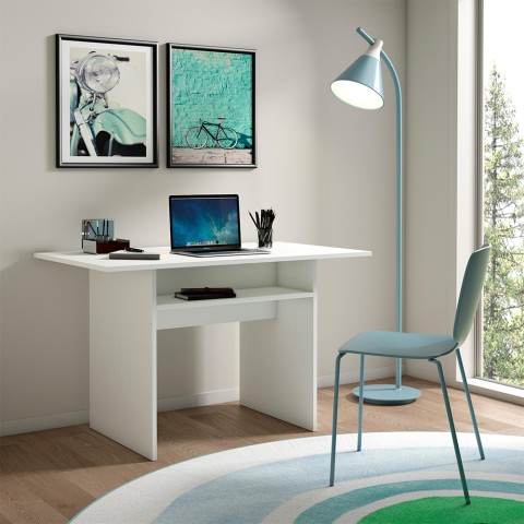 Console extensible table bureau bois blanc 120x35-70cm Oplà Promotion