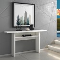 Console extensible table bureau bois blanc 120x35-70cm Oplà Catalogue