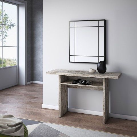 Console extensible 120x35-70cm table bureau bois vintage Oplà Promotion