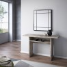 Console extensible 120x35-70cm table bureau bois vintage Oplà Promotion