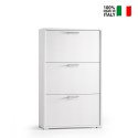 Meuble à chaussures d'entrée 3 portes 9 paires design moderne blanc 6003 Vente