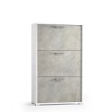 Meuble à chaussures d'entrée 9 paires 3 portes design blanc gris 6003 Offre