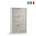 Meuble à chaussures d'entrée 9 paires 3 portes design blanc gris 6003 Vente