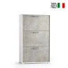 Meuble à chaussures d'entrée 9 paires 3 portes design blanc gris 6003 Vente