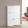Meuble à chaussures d'entrée 3 portes 9 paires design moderne blanc 6003 Promotion