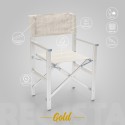2 Chaises de plage pliantes portables en textilène aluminium Regista Gold Vente