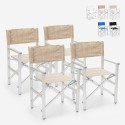 4 chaises de plage pliables portables textilène aluminium Regista Gold Choix