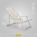 Chaise longue de plage avec accoudoirs en aluminium Riccione Gold Lux Vente