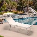 Bain de soleil de jardin transat piscine pliant en aluminium Gabicce Gold Remises