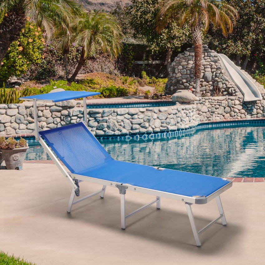 4 4 Bains De Soleil De Plage Transats Pliants En Aluminium Gabicce Gold