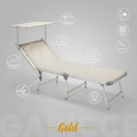 20 bains de soleil transats pliants de plage en aluminium Gabicce Gold Offre