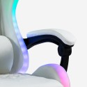 Chaise de jeu blanc fauteuil de massage ergonomique inclinable à LED Pixy Plus 
