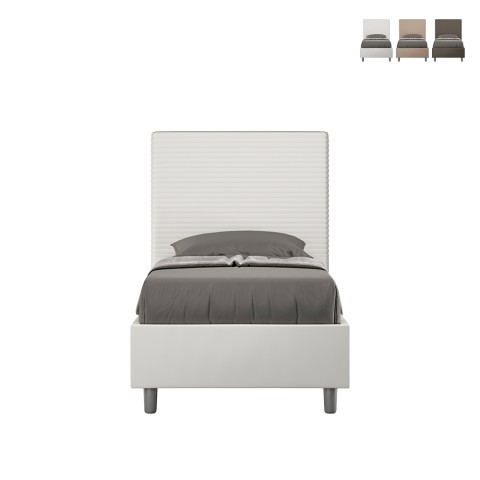 Lit simple avec rangement 80x190 tête de lit chambre enfant moderne Focus S Promotion