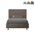 Lit une place et demie 120x200 français avec rangement similicuir Focus P1 Promotion