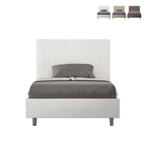 Lit une place et demie avec rangement 120x190 similicuir Goya P Promotion