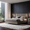 Lit double 160x200 avec rangement simili-cuir moderne Goya M1 Dimensions