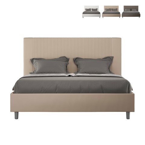 Lit double 160x200 avec rangement simili-cuir moderne Goya M1 Promotion
