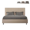 Lit double 160x200 avec rangement simili-cuir moderne Goya M1 Promotion