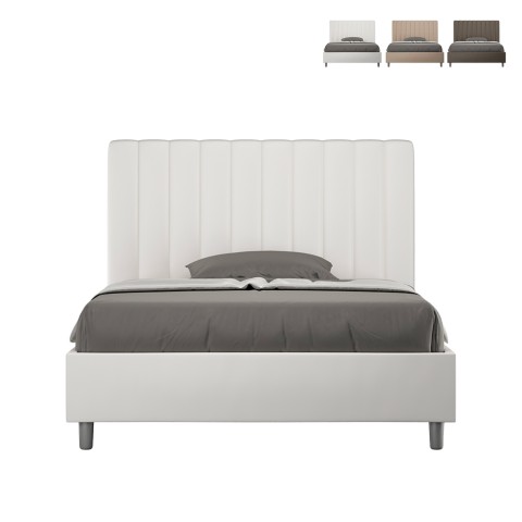 Lit une place et demie 120x190 avec rangement similicuir Agueda P Promotion