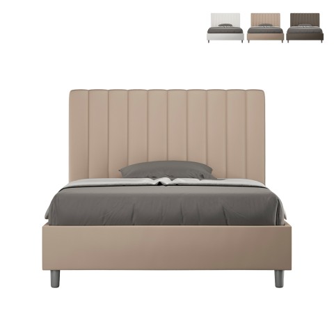 Lit une place et demie 120x200 similicuir avec rangement Agueda P1 Promotion