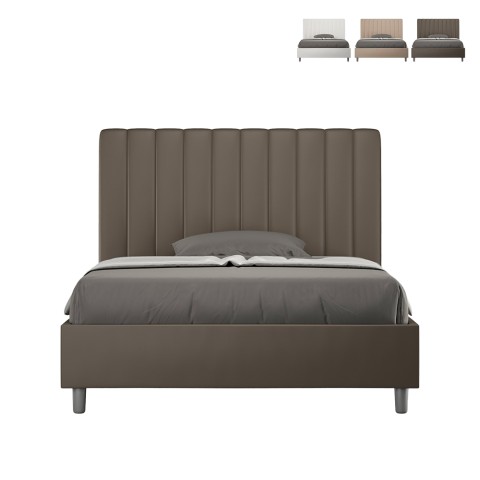 Lit double avec rangement 140x200 moderne Agueda F Promotion