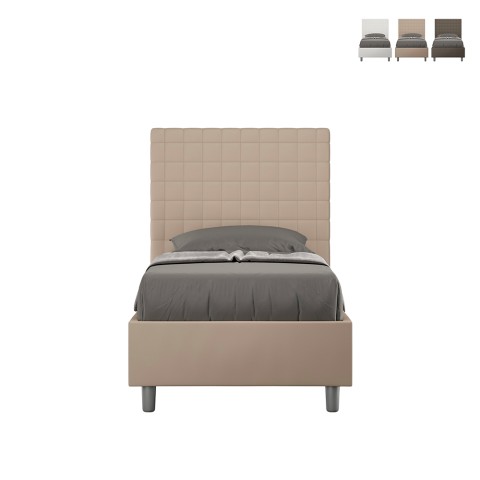 Lit simple enfant avec rangement 80x190 moderne similicuir Sunny S Promotion