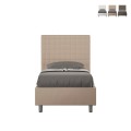 Lit simple enfant avec rangement 80x190 moderne similicuir Sunny S Promotion