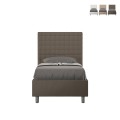 Lit simple avec rangement 100x200 sommier chambre Sunny S2 Promotion