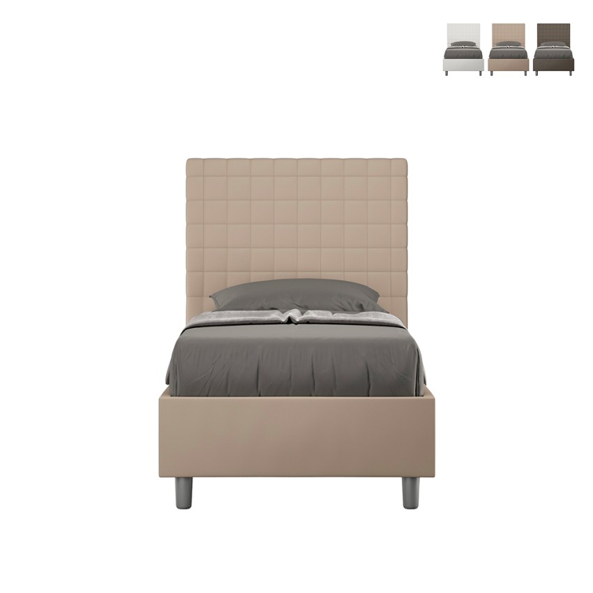 Lit simple avec rangement 100x200 sommier chambre Sunny S2 Prix