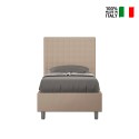 Lit simple avec rangement 100x200 sommier chambre Sunny S2 