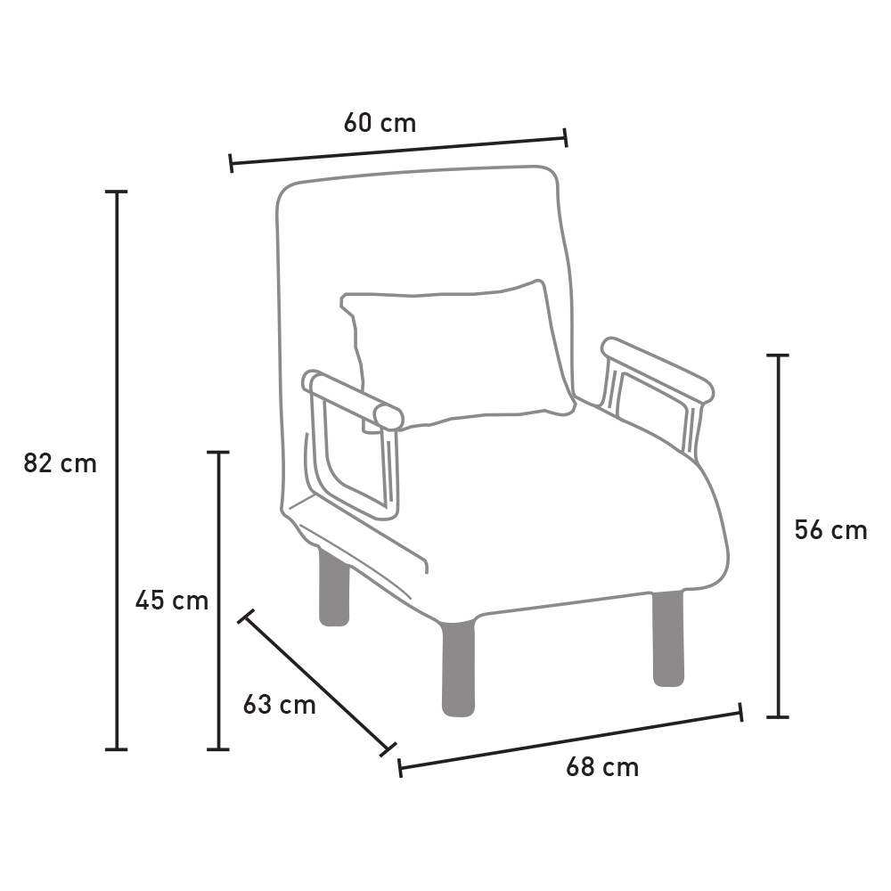 Fauteuil-lit convertible en tissu DEBORAH