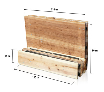 Table de brasserie pliante bancs bois ensemble 220x80